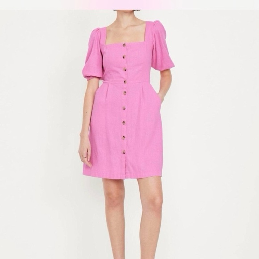 Old Navu Pink Button Down Dress